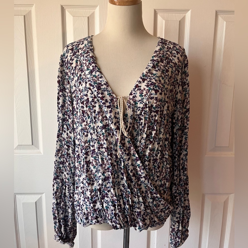 Floral Print Long Sleeve Blouse